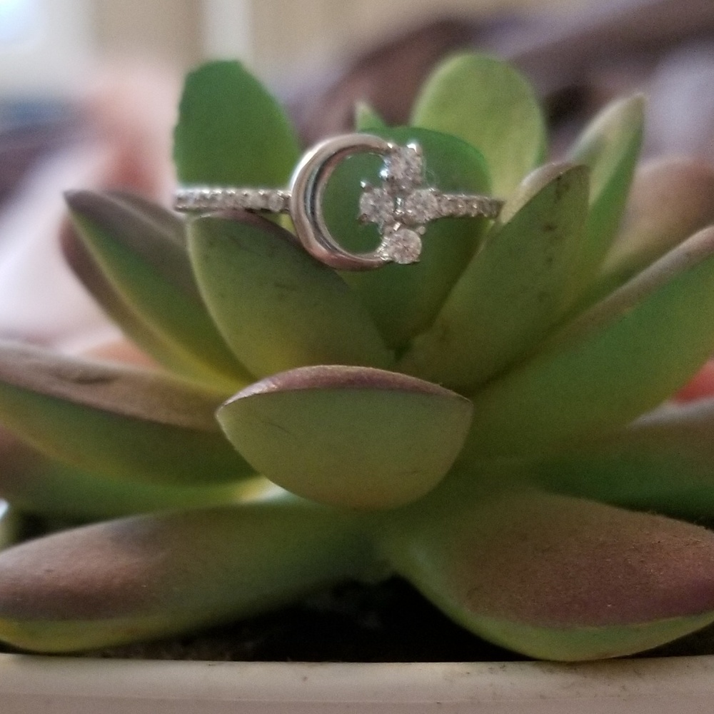 Sterling Silver Moon Ring